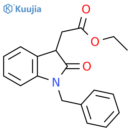 1H-Indole-3-acetic acid, 2,3-dihydro-2-oxo-1-(phenylmethyl)-, ethyl ester structure