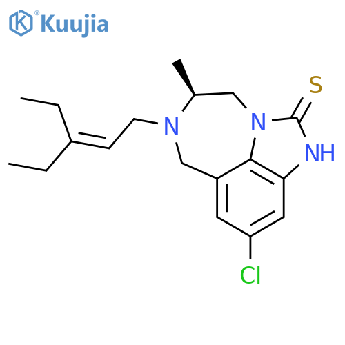 Imidazo[4,5,1-jk][1,4]benzodiazepine-2(1H)-thione,9-chloro-6-(3-ethyl-2-pentenyl)-4,5,6,7-tetrahydro-5-methyl-, (S)- (9CI) structure