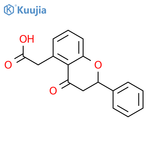 (S)-2-(4-oxo-2-phenylchroman-5-yl)acetic acid structure