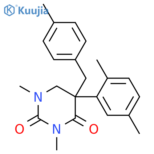 2,4(1H,3H)-Pyrimidinedione, 5-(2,5-dimethylphenyl)dihydro-1,3-dimethyl-5-[(4-methylphenyl)methyl]- structure