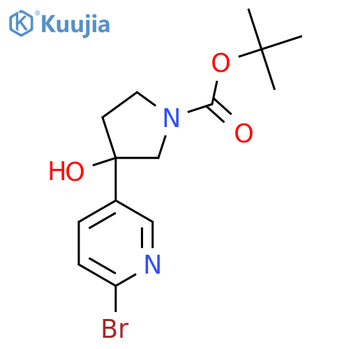 Tert-butyl 3-(6-bromopyridin-3-yl)-3-hydroxypyrrolidine-1-carboxylate structure