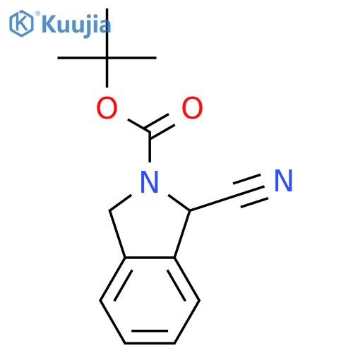 tert-butyl (+/-)-1-cyano-1,3-dihydro-2H-isoindole-2-carboxylate structure