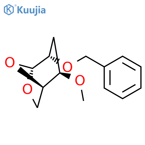 .beta.-D-lyxo-Hexopyranose, 1,6-anhydro-3-deoxy-4-O-methyl-2-O-(phenylmethyl)- structure