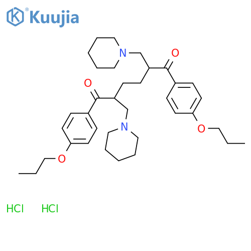 2,5-bis(piperidin-1-ylmethyl)-1,6-bis(4-propoxyphenyl)hexane-1,6-dione dihydrochloride structure