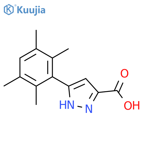 5-(2,3,5,6-Tetramethylphenyl)-1H-pyrazole-3-carboxylic acid structure