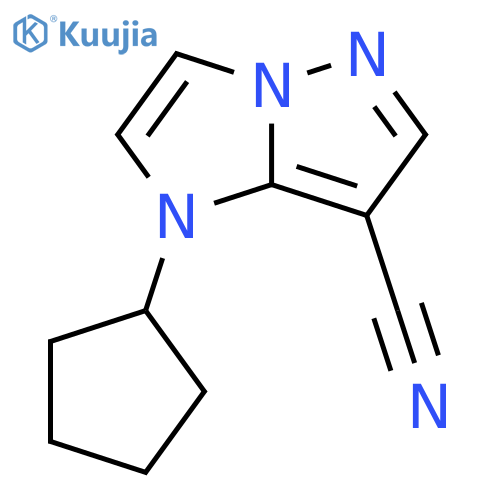 1-cyclopentyl-1h-imidazo[1,2-b]pyrazole-7-carbonitrile structure