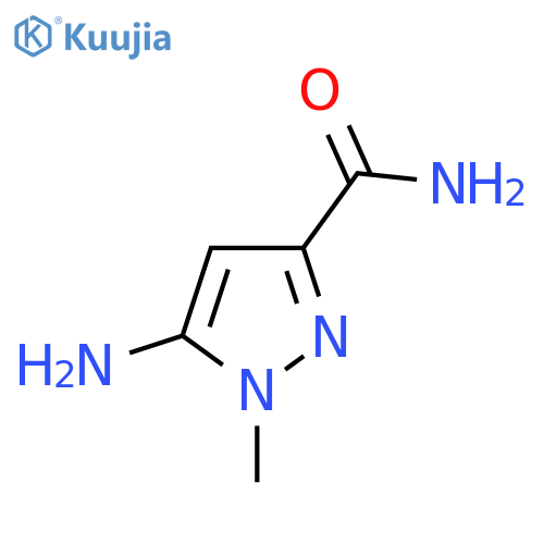 5-amino-1-methyl-1H-pyrazole-3-carboxamide structure