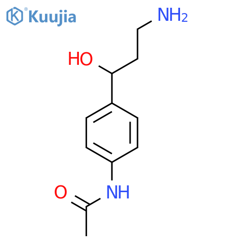 N-4-(3-amino-1-hydroxypropyl)phenylacetamide structure