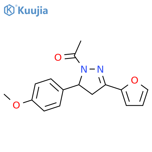 1H-PYRAZOLE, 1-ACETYL-3-(2-FURANYL)-4,5-DIHYDRO-5-(4-METHOXYPHENYL)- structure
