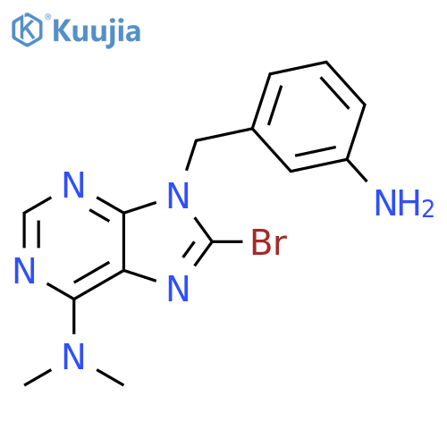 9H-Purin-6-amine, 9-[(3-aminophenyl)methyl]-8-bromo-N,N-dimethyl- structure