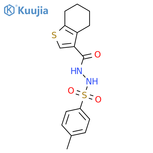 <br>N'-[(4-methylphenyl)sulfonyl]-4,5,6,7-tetrahydro-1-benzothiophene-3-carbohy drazide structure