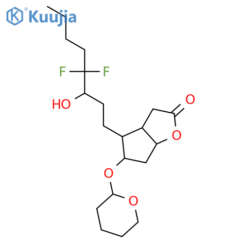 2H-Cyclopenta[b]furan-2-one,4-(4,4-difluoro-3-hydroxyoctyl)-3,3a,4,5,6,6a-hexahydro-5-[(tetrahydro-2H-pyran-2-yl)oxy]- structure