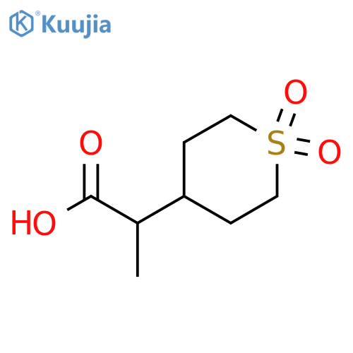 2H-Thiopyran-4-acetic acid, tetrahydro-α-methyl-, 1,1-dioxide structure