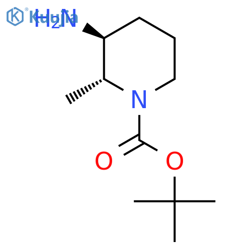 tert-butyl trans-3-amino-2-methylpiperidine-1-carboxylate structure