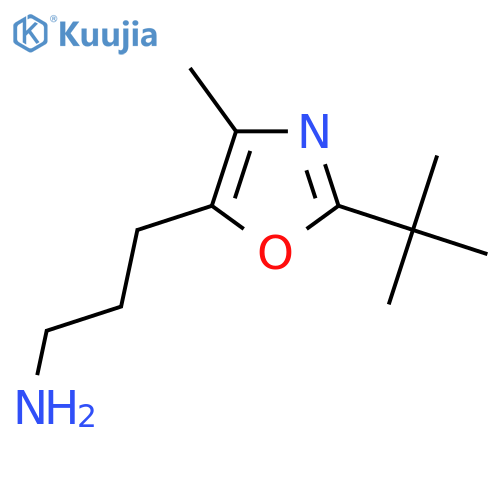 3-(2-Tert-butyl-4-methyl-1,3-oxazol-5-yl)propan-1-amine structure