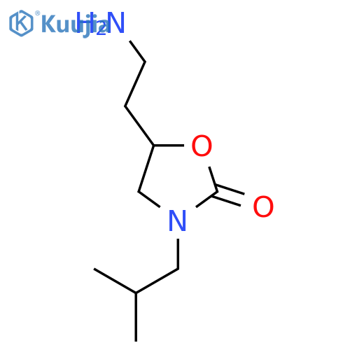 5-(2-Aminoethyl)-3-(2-methylpropyl)-1,3-oxazolidin-2-one structure