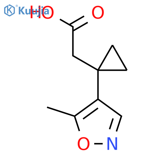 2-1-(5-methyl-1,2-oxazol-4-yl)cyclopropylacetic acid structure