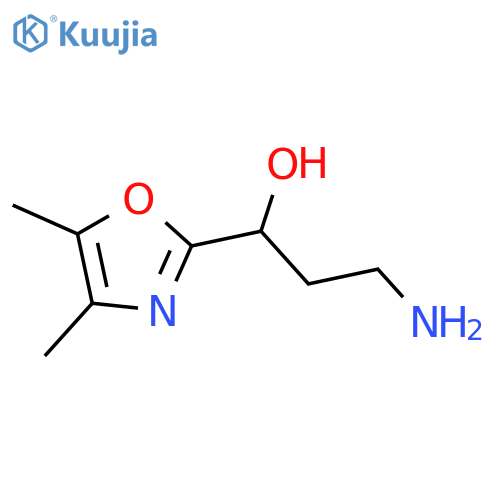 3-amino-1-(dimethyl-1,3-oxazol-2-yl)propan-1-ol structure