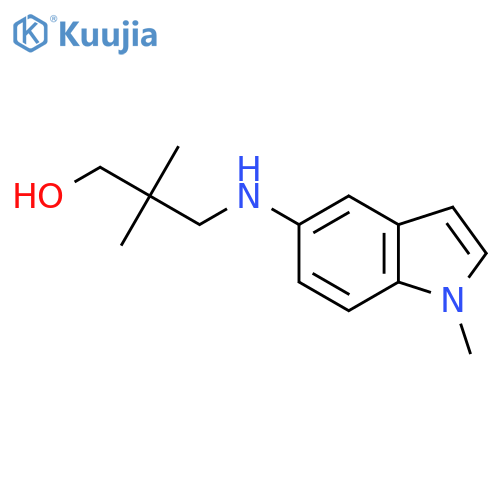 2,2-dimethyl-3-(1-methyl-1H-indol-5-yl)aminopropan-1-ol structure