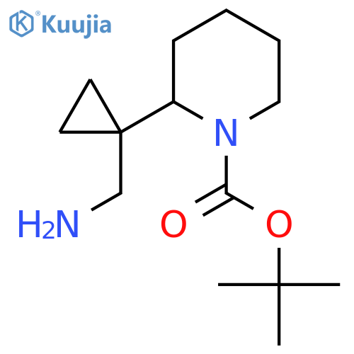 tert-butyl 2-1-(aminomethyl)cyclopropylpiperidine-1-carboxylate structure