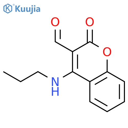 2H-1-Benzopyran-3-carboxaldehyde, 2-oxo-4-(propylamino)- structure