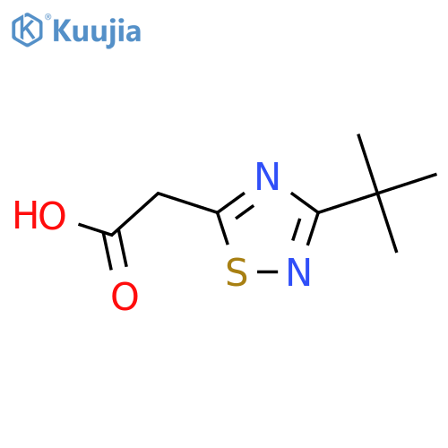 2-(3-Tert-butyl-1,2,4-thiadiazol-5-yl)acetic acid structure