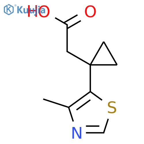 2-1-(4-methyl-1,3-thiazol-5-yl)cyclopropylacetic acid structure
