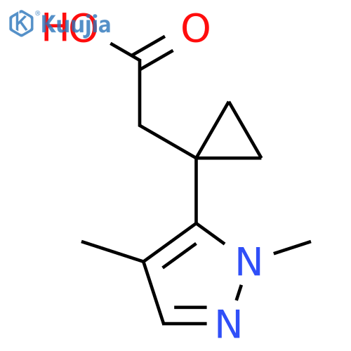 2-1-(1,4-dimethyl-1H-pyrazol-5-yl)cyclopropylacetic acid structure