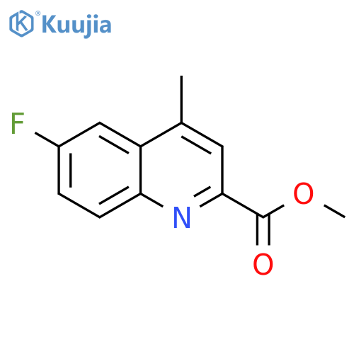 2-Quinolinecarboxylic acid, 6-fluoro-4-methyl-, methyl ester structure