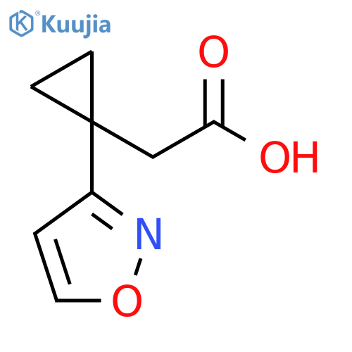 2-1-(1,2-oxazol-3-yl)cyclopropylacetic acid structure