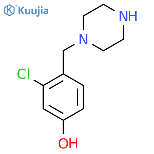 3-chloro-4-(piperazin-1-yl)methylphenol structure