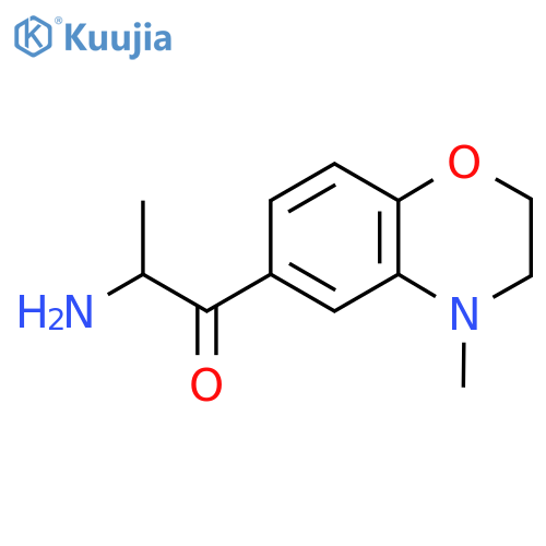 2-amino-1-(4-methyl-3,4-dihydro-2H-1,4-benzoxazin-6-yl)propan-1-one structure