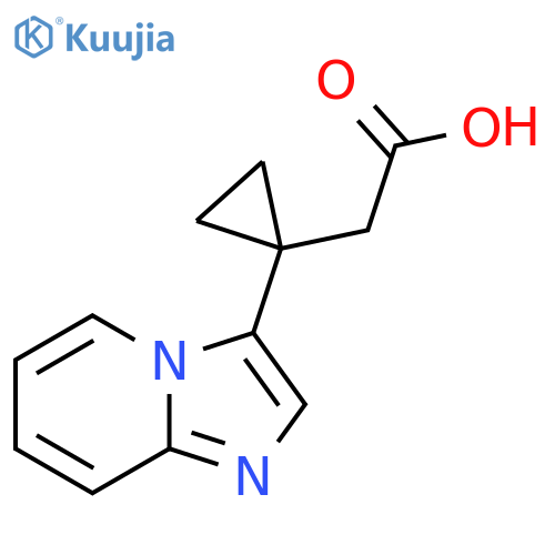 2-(1-{imidazo1,2-apyridin-3-yl}cyclopropyl)acetic acid structure