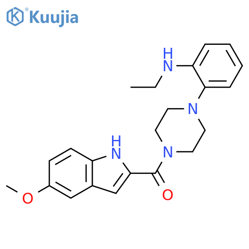 Piperazine,1-[2-(ethylamino)phenyl]-4-[(5-methoxy-1H-indol-2-yl)carbonyl]- structure