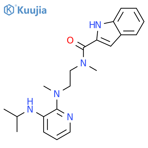 N-methyl-N-(2-{methyl[3-(propan-2-ylamino)pyridin-2-yl]amino}ethyl)-1H-indole-2-carboxamide structure