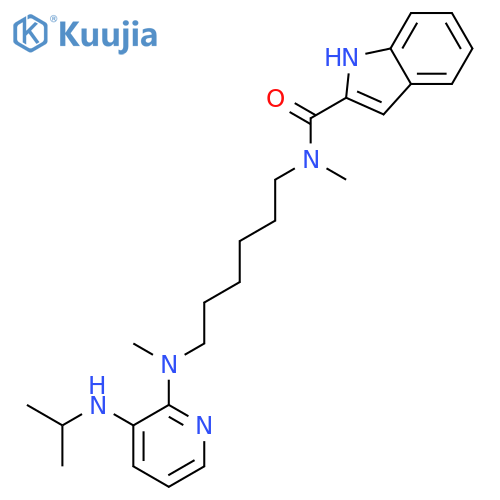 N-methyl-N-(6-{methyl[3-(propan-2-ylamino)pyridin-2-yl]amino}hexyl)-1H-indole-2-carboxamide structure