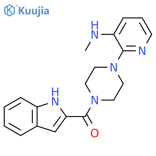 Piperazine, 1-(1H-indol-2-ylcarbonyl)-4-[3-(methylamino)-2-pyridinyl]- structure