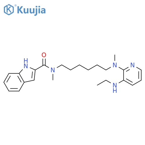 1H-Indole-2-carboxamide,N-[6-[[3-(ethylamino)-2-pyridinyl]methylamino]hexyl]-N-methyl- structure