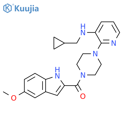Piperazine,1-[3-[(cyclopropylmethyl)amino]-2-pyridinyl]-4-[(5-methoxy-1H-indol-2-yl)carbonyl]- structure