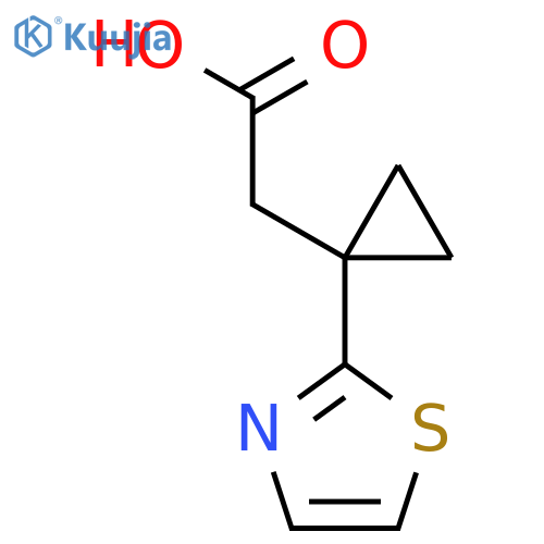 2-1-(1,3-thiazol-2-yl)cyclopropylacetic acid structure