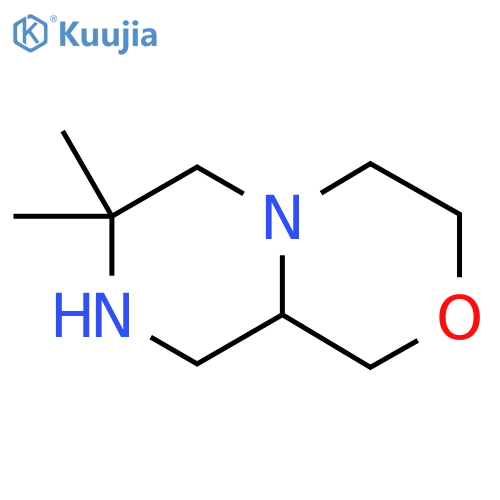 7,7-dimethyl-3,4,6,8,9,9a-hexahydro-1H-pyrazino[2,1-c][1,4]oxazine structure