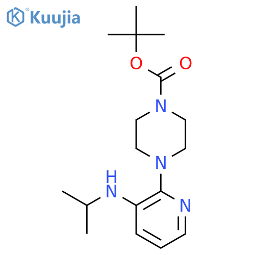 1-Piperazinecarboxylicacid, 4-[3-[(1-methylethyl)amino]-2-pyridinyl]-, 1,1-dimethylethyl ester structure