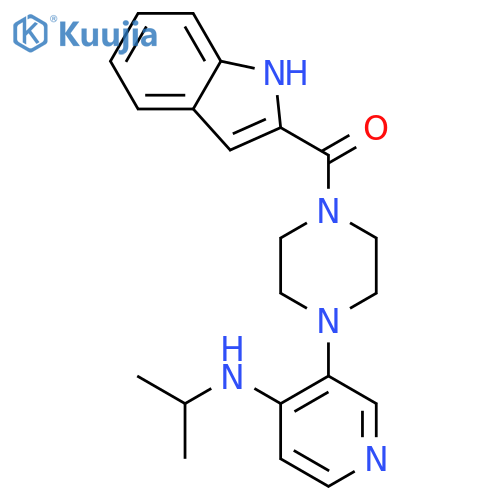 Piperazine,1-(1H-indol-2-ylcarbonyl)-4-[4-[(1-methylethyl)amino]-3-pyridinyl]- structure