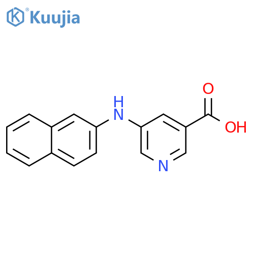 3-Pyridinecarboxylic acid, 5-(2-naphthalenylamino)- structure