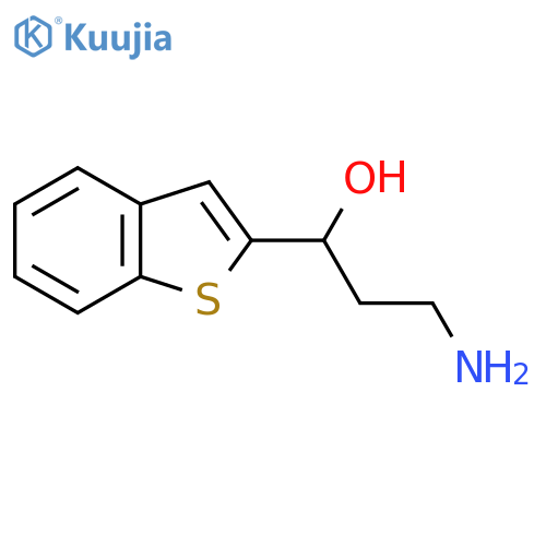3-amino-1-(1-benzothiophen-2-yl)propan-1-ol structure