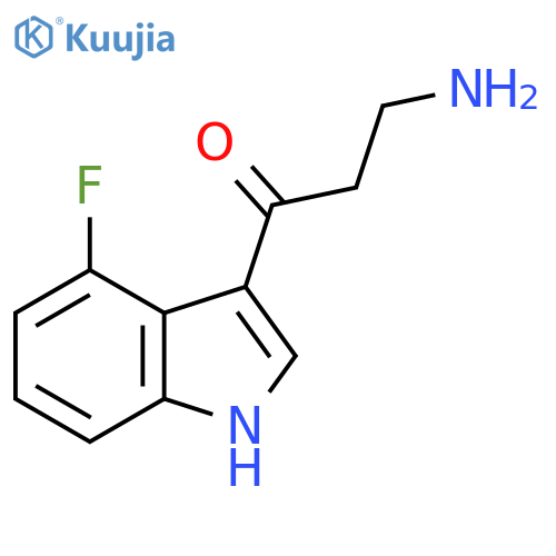3-amino-1-(4-fluoro-1H-indol-3-yl)propan-1-one structure