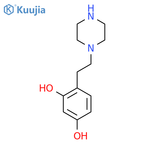 4-2-(piperazin-1-yl)ethylbenzene-1,3-diol structure