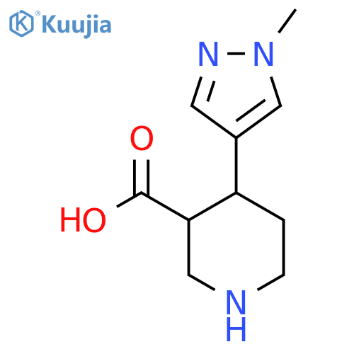 4-(1-methyl-1H-pyrazol-4-yl)piperidine-3-carboxylic acid structure