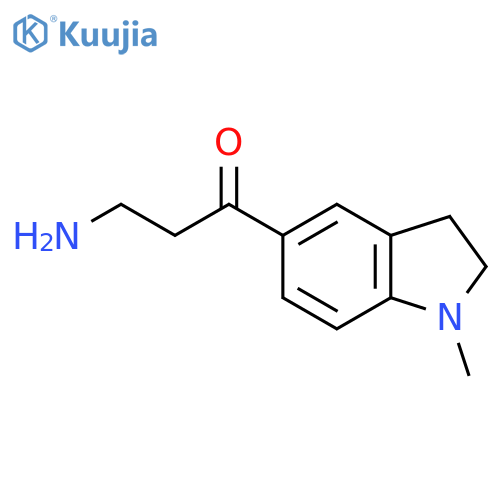 3-amino-1-(1-methyl-2,3-dihydro-1H-indol-5-yl)propan-1-one structure