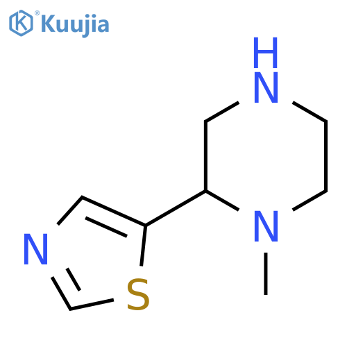 1-methyl-2-(1,3-thiazol-5-yl)piperazine structure